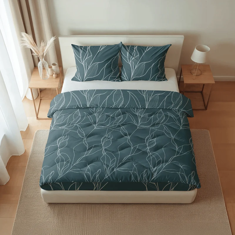 Zelesta Pure Design Baumwolle Bettdecke - White Leaves