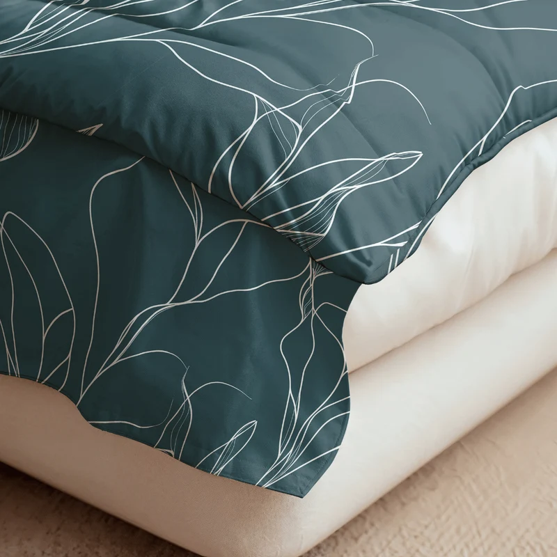 Zelesta Pure Design Baumwolle Bettdecke - White Leaves