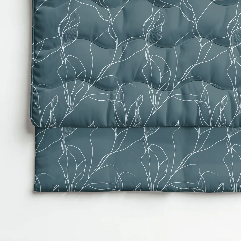 Zelesta Pure Design Baumwolle Bettdecke - White Leaves