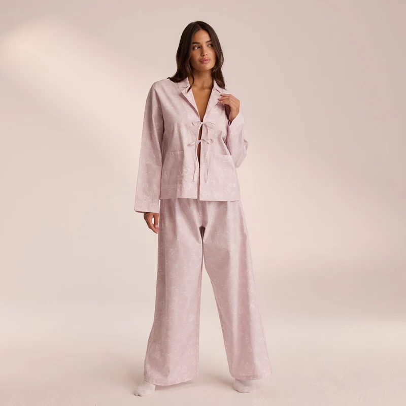 Katoenen Pyjama Shirt - Lila