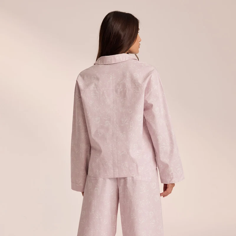 Katoenen Pyjama Shirt - Lila