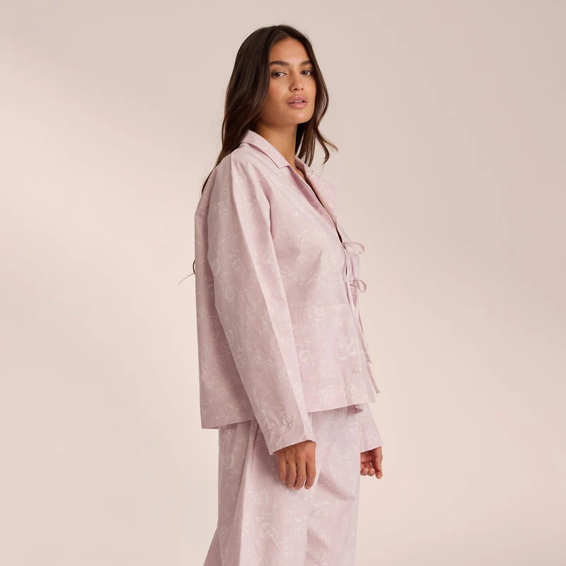 Katoenen Pyjama Shirt - Lila