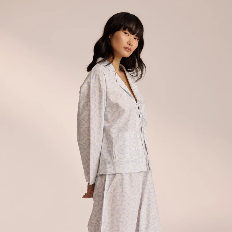 Katoenen Pyjama Shirt - Blauw