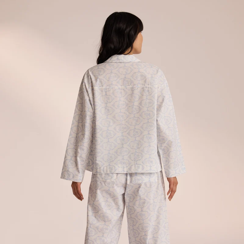 Katoenen Pyjama Shirt - Blauw