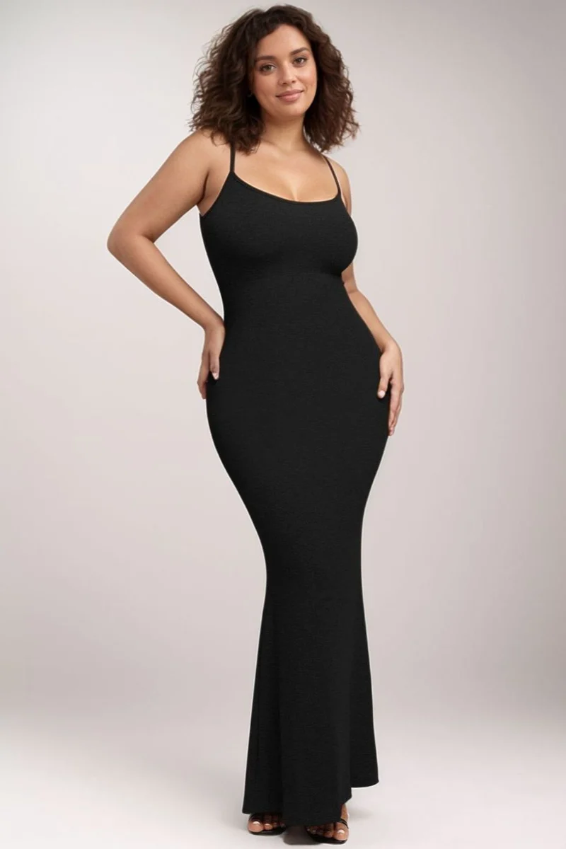 Basic Bae Ingebouwde Shapewear Mouwloze Maxi-jurk