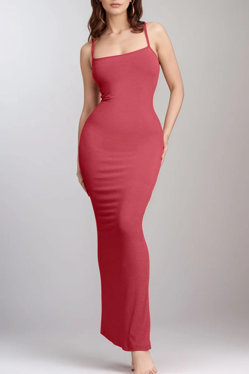 Basic Bae Ingebouwde Shapewear Mouwloze Maxi-jurk