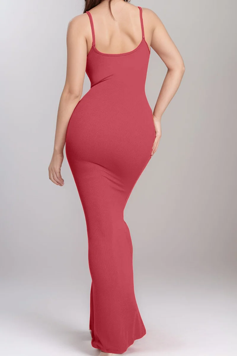 Basic Bae Ingebouwde Shapewear Mouwloze Maxi-jurk