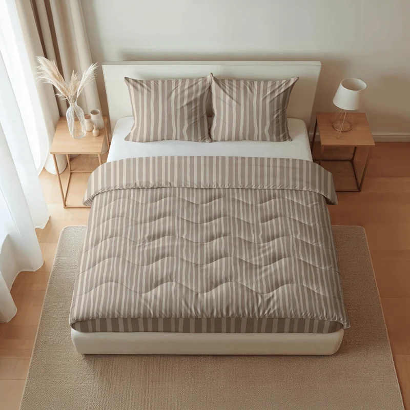 Zelesta Pure Design Baumwolle Bettdecke - Brown Stripes
