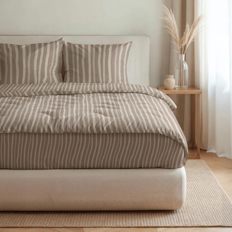 Zelesta Pure Design Baumwolle Bettdecke - Brown Stripes