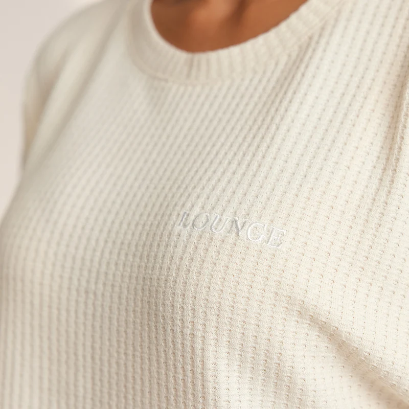 Soft Waffle Pyjama Top - Crème