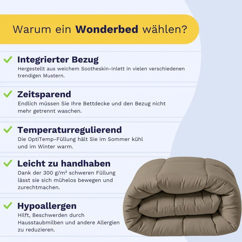 Zelesta Comfort Uni Bettdecke – Naturtaupe