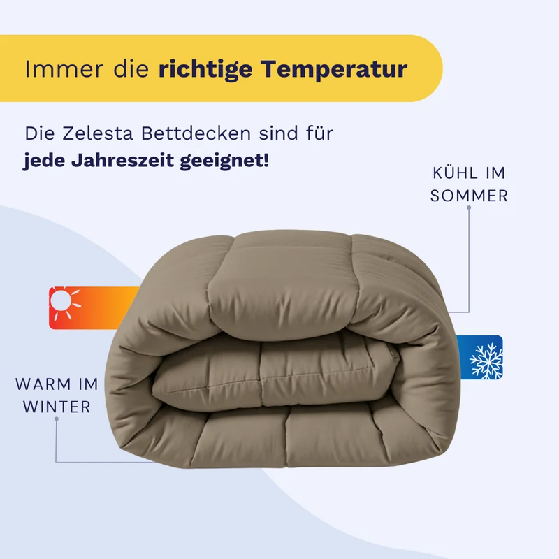 Zelesta Comfort Uni Bettdecke – Naturtaupe