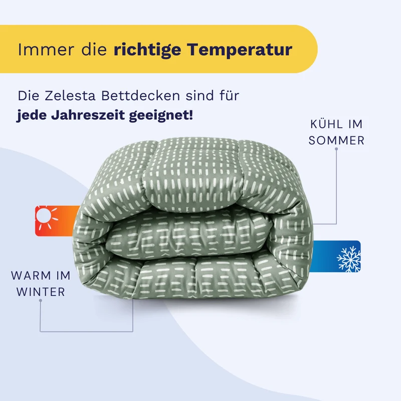Zelesta Comfort Design Bettdecke - Olive Stitches