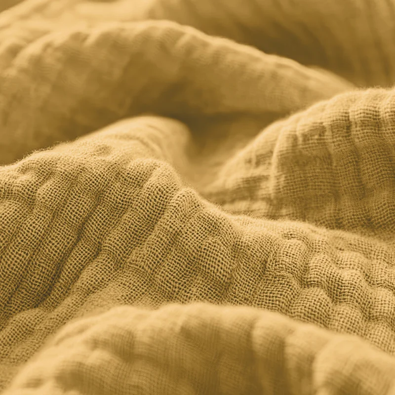Musselin Spannbettlaken - Ochre-Yellow