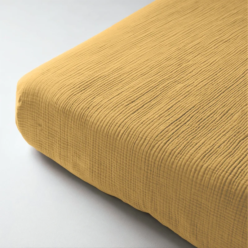 Musselin Spannbettlaken - Ochre-Yellow