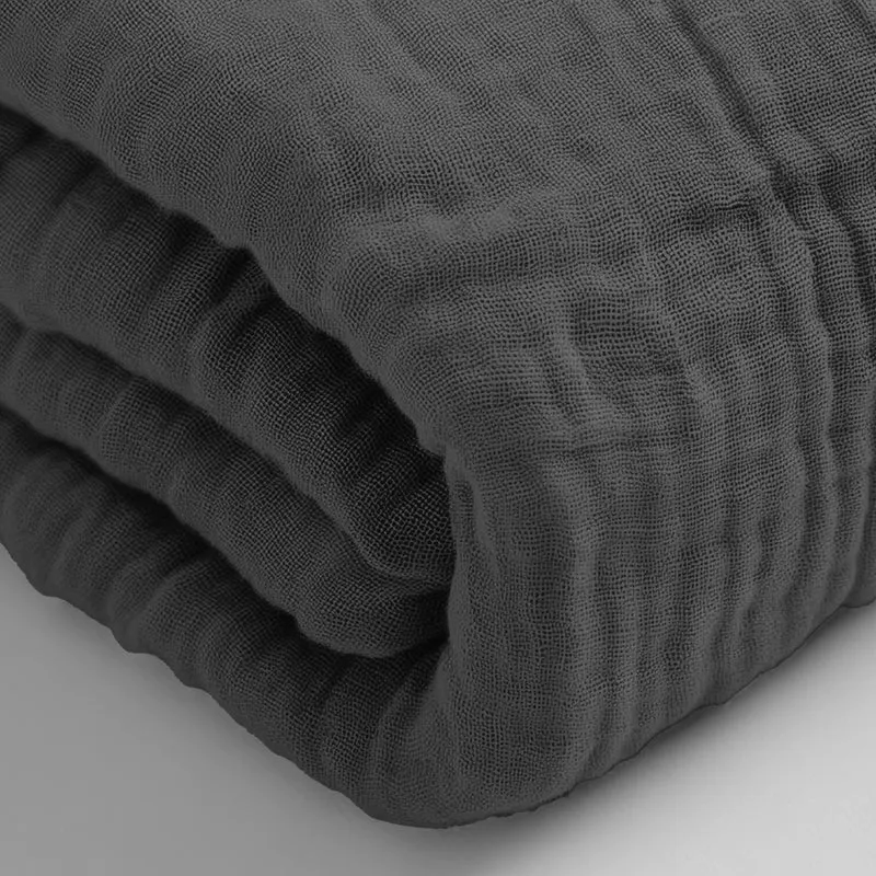 Musselin Spannbettlaken - Anthracite