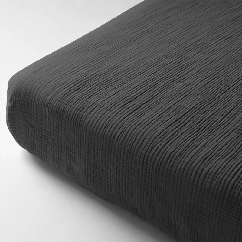 Musselin Spannbettlaken - Anthracite