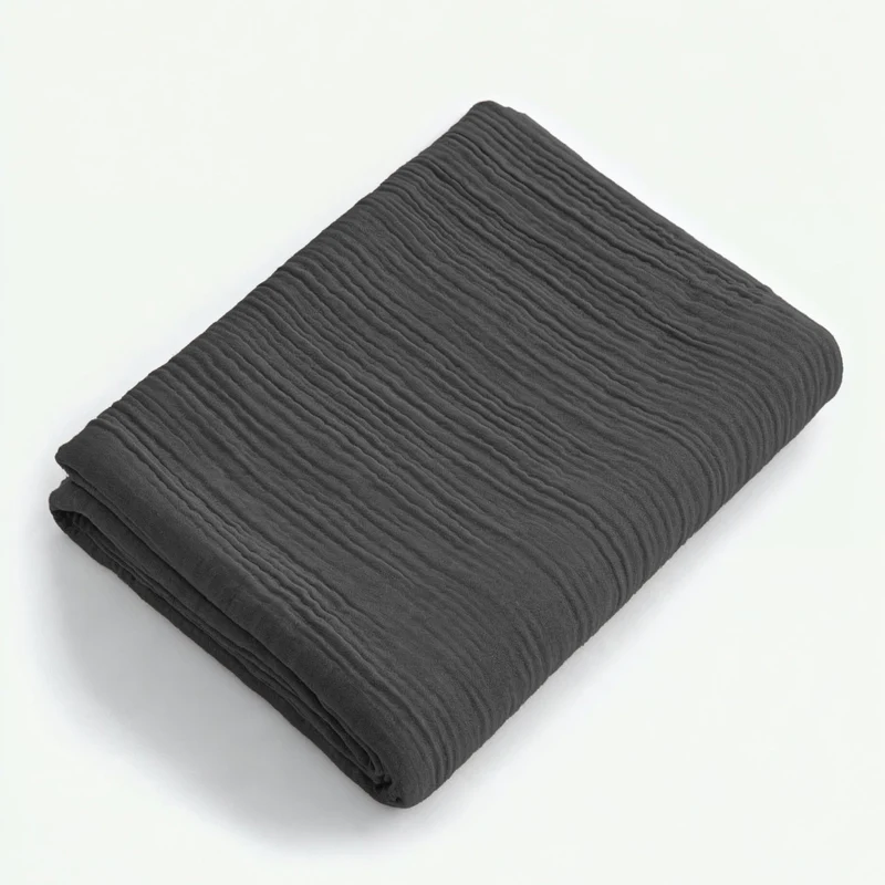 Musselin Spannbettlaken - Anthracite