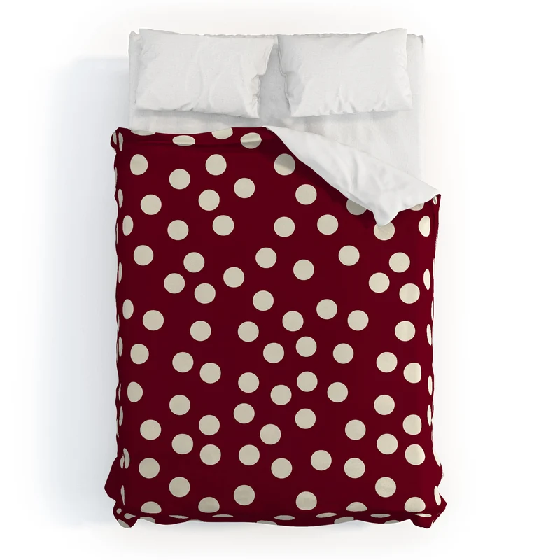 Bordeaux Scatter Dots Duvet Cover