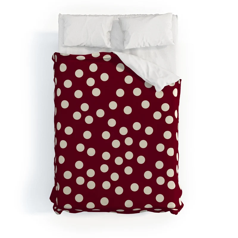 Bordeaux Scatter Dots Duvet Cover