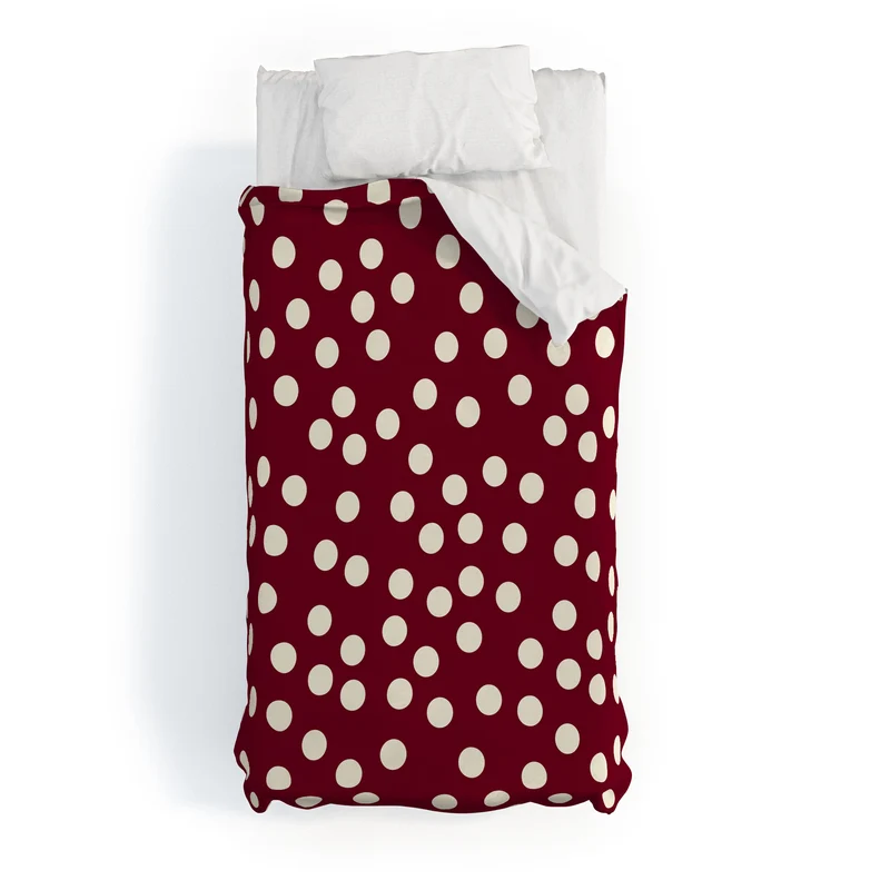 Bordeaux Scatter Dots Duvet Cover