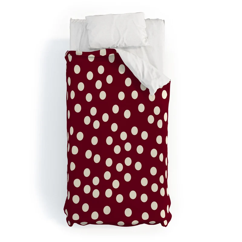 Bordeaux Scatter Dots Duvet Cover