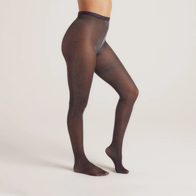 Sparkle Lurex Panty (40 Denier) - Zwart