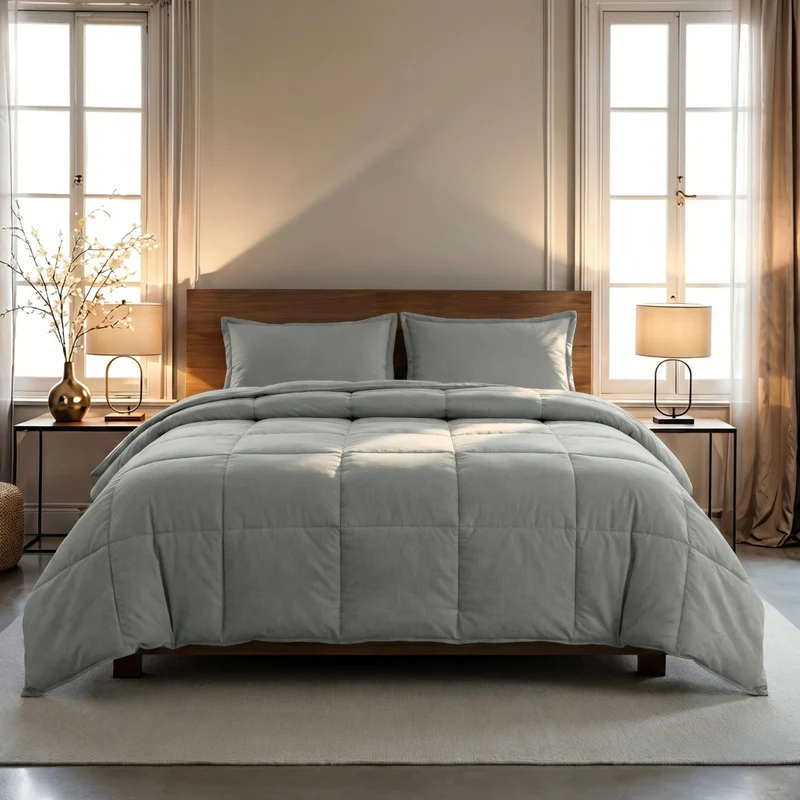 Zelesta Pure Uni Baumwolle Bettdecke - Morning Grey