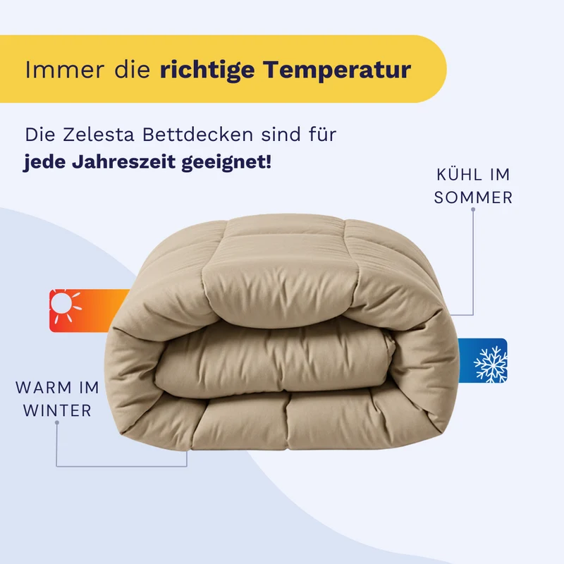 Zelesta Pure Uni Baumwolle Bettdecke - Taupe Blush