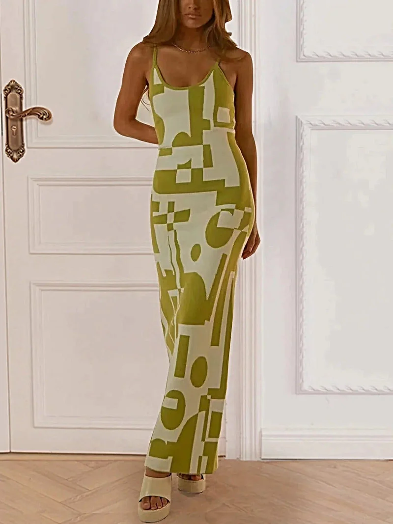 Maxi-trui-jurk met spaghettibandjes - Zeer elastisch, 100% polyester, machinewasbaar
