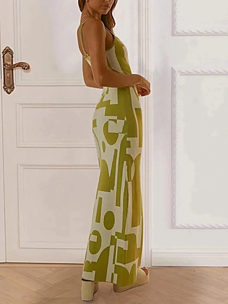 Maxi-trui-jurk met spaghettibandjes - Zeer elastisch, 100% polyester, machinewasbaar