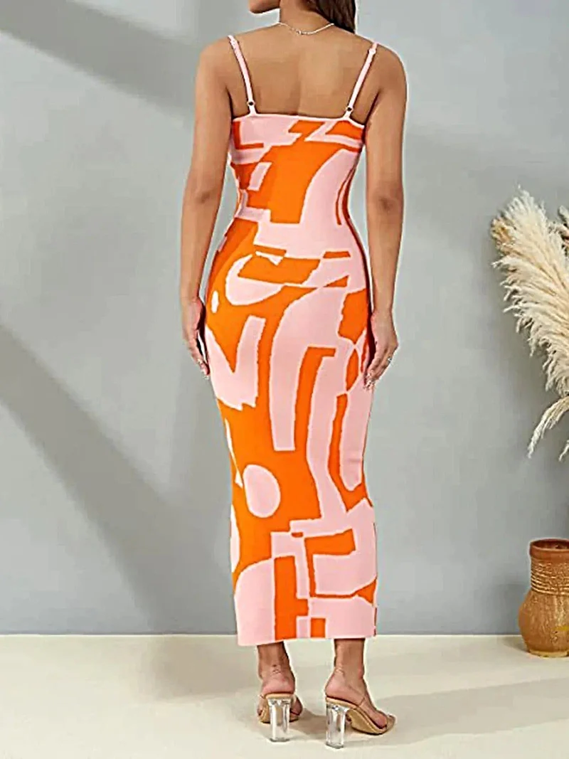 Maxi-trui-jurk met spaghettibandjes - Zeer elastisch, 100% polyester, machinewasbaar