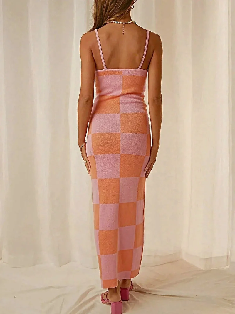 Maxi-trui-jurk met spaghettibandjes - Zeer elastisch, 100% polyester, machinewasbaar