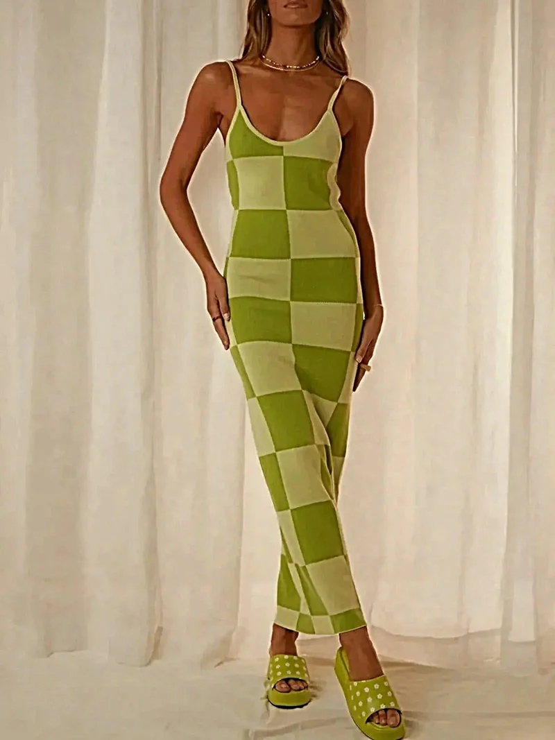 Maxi-trui-jurk met spaghettibandjes - Zeer elastisch, 100% polyester, machinewasbaar