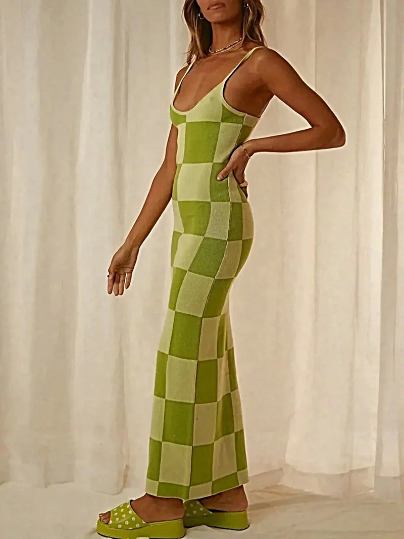 Maxi-trui-jurk met spaghettibandjes - Zeer elastisch, 100% polyester, machinewasbaar