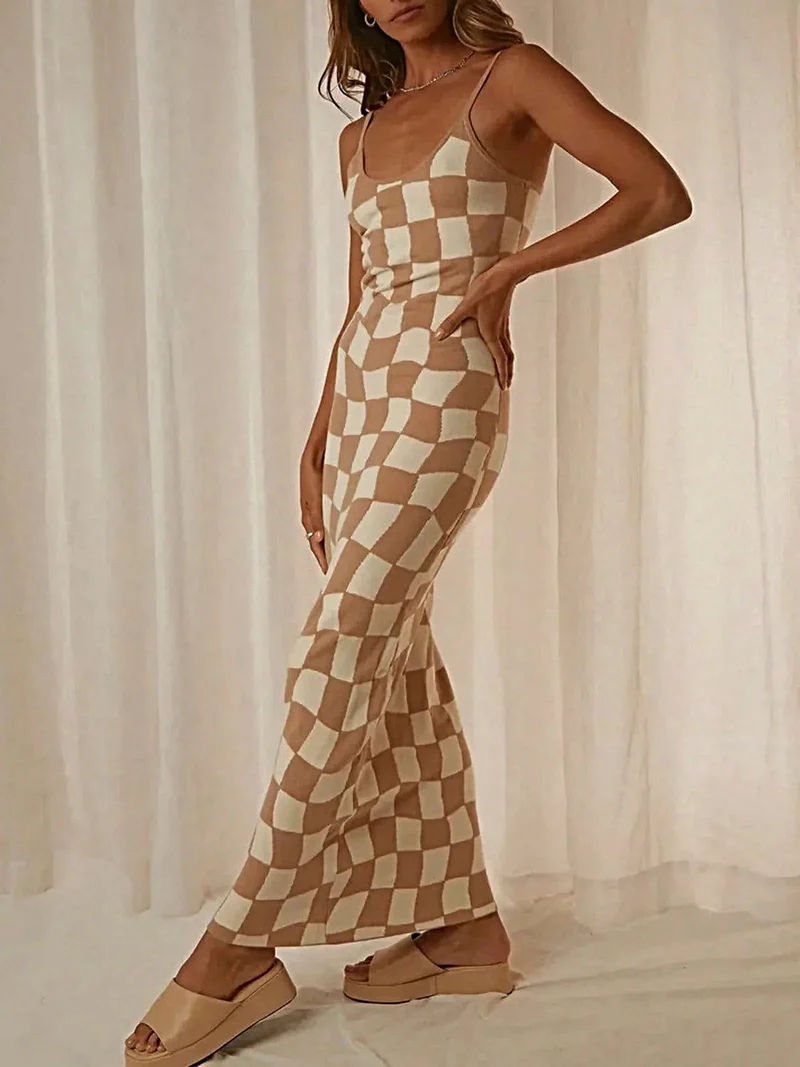 Maxi-trui-jurk met spaghettibandjes - Zeer elastisch, 100% polyester, machinewasbaar