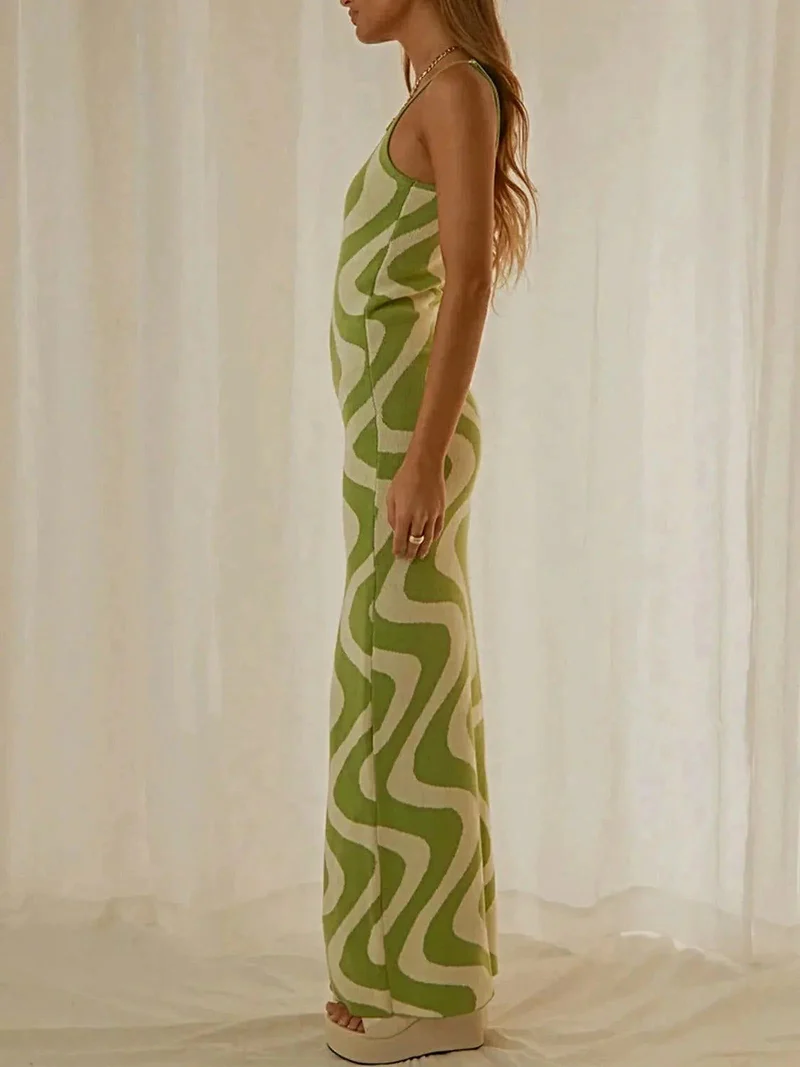 Maxi-trui-jurk met spaghettibandjes - Zeer elastisch, 100% polyester, machinewasbaar