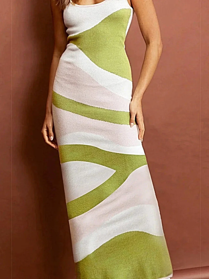 Maxi-trui-jurk met spaghettibandjes - Zeer elastisch, 100% polyester, machinewasbaar