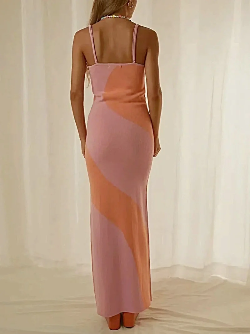 Maxi-trui-jurk met spaghettibandjes - Zeer elastisch, 100% polyester, machinewasbaar