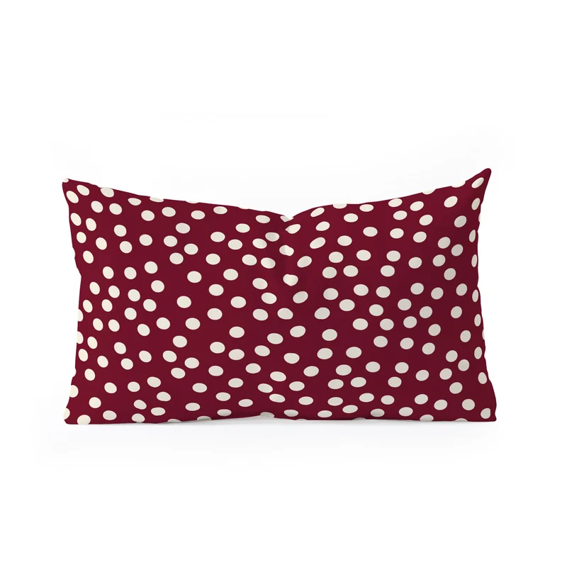 Bordeaux Scatter Dots Rectangular Pillow
