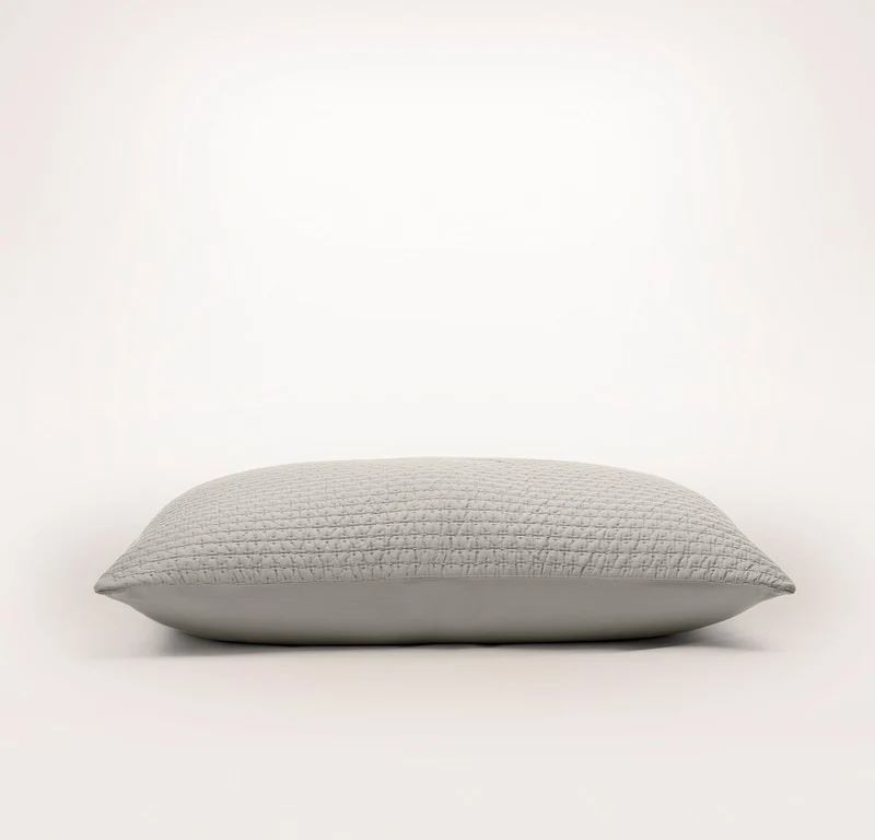 Signature Textured Stitch Quilted Sham - Pewter