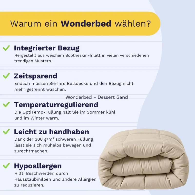 Zelesta Pure Uni Baumwolle Bettdecke - Desert Sand