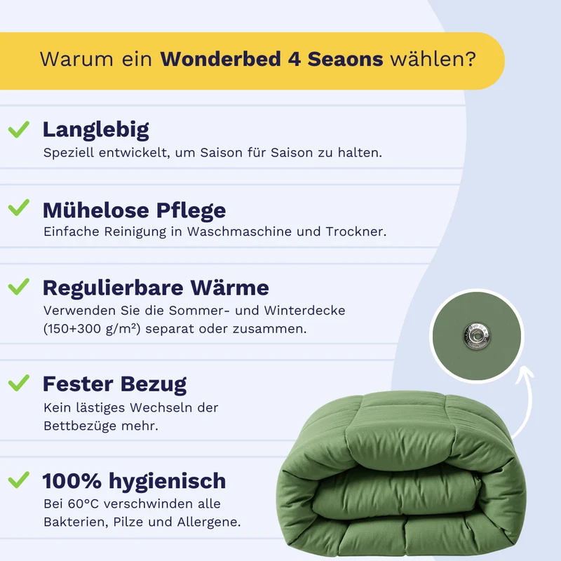 Zelesta Wonderbed 4-Jahreszeiten Double - Timeless Green
