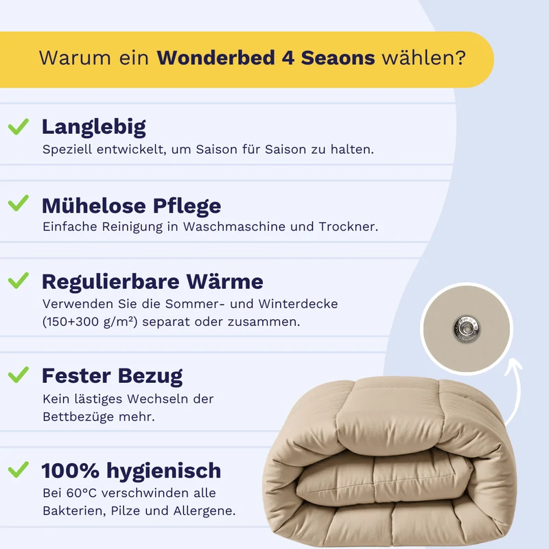 Zelesta Wonderbed 4-Jahreszeiten Double - Warm Sand