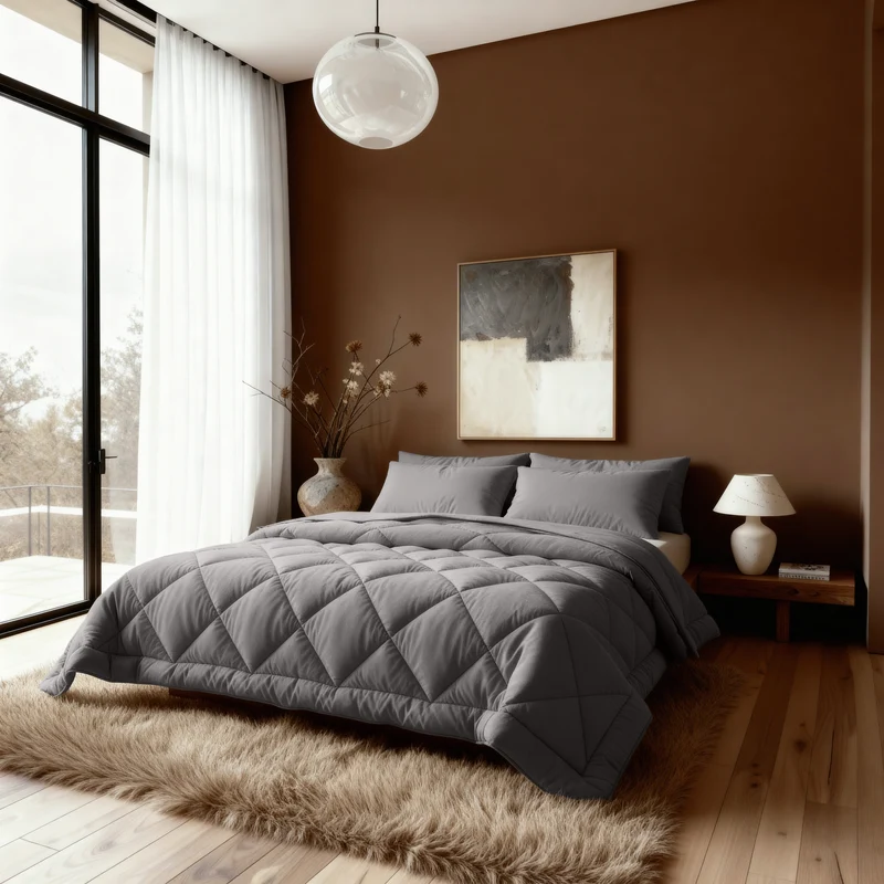 Zelesta Comfort Uni Diamond Bettdecke – Braun-Grau