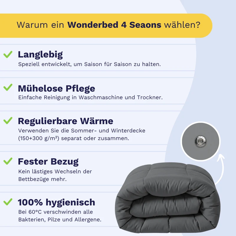 Zelesta Wonderbed 4-Jahreszeiten Double - Stone Grey