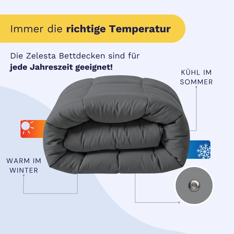 Zelesta Wonderbed 4-Jahreszeiten Double - Stone Grey