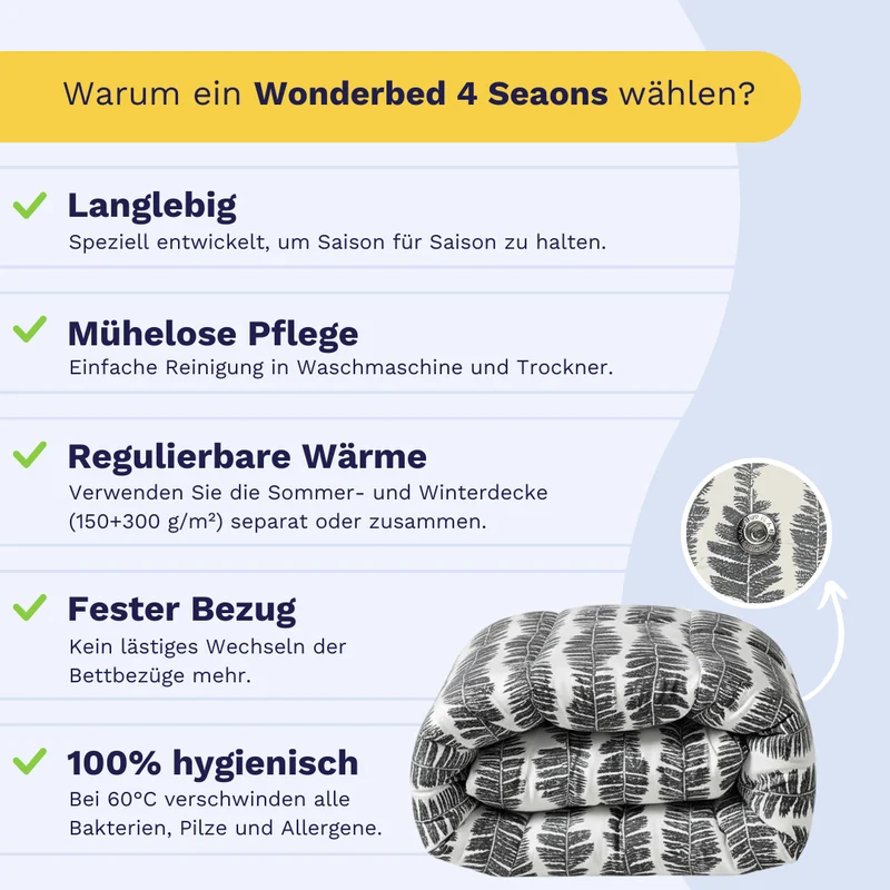 Zelesta Wonderbed 4-Jahreszeiten Double - Savanna Feather