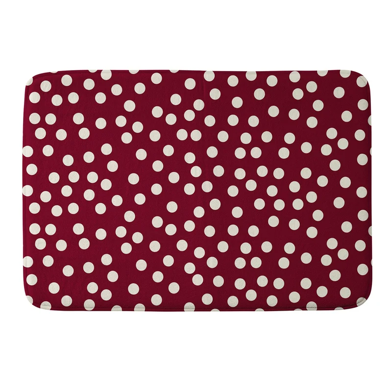 Bordeaux Scatter Dots Bath Mat