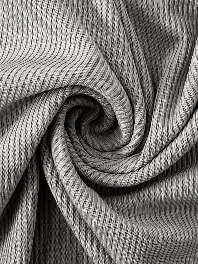Elegante geribbelde wikkeljurk met split en één schouder - Licht elastisch, ondoorzichtig ontwerp